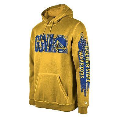 Men's New Era Golden State Warriors Gold Tip-Off Collection Pullover Hoodie