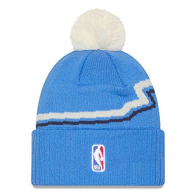 Men's New Era Blue Milwaukee Bucks 2024/25 City Edition Cuffed Knit Hat with Pom