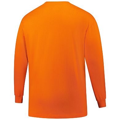 Men's Profile Orange Houston Astros Big & Tall Two-Hit Long Sleeve T-Shirt