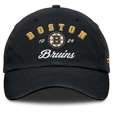 Women's Fanatics Black Boston Bruins Fundamental Dasher Arch Adjustable Hat