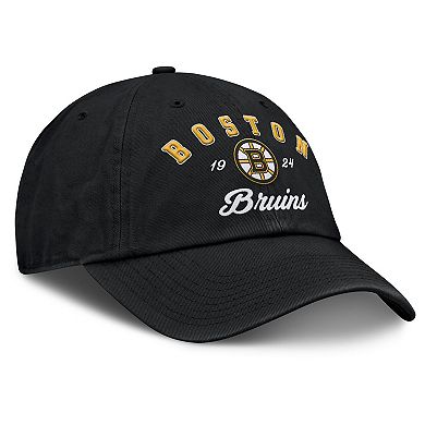 Women's Fanatics Black Boston Bruins Fundamental Dasher Arch Adjustable Hat