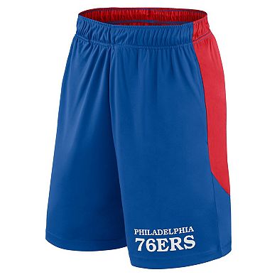 Men's Royal/Red Philadelphia 76ers Launch Performance Shorts