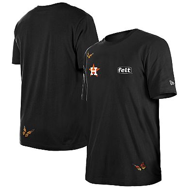 Men's New Era x Felt Black Houston Astros T-Shirt