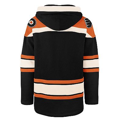 Men's '47 Black Philadelphia Flyers Big & Tall Superior Lacer Fleece Pullover Hoodie
