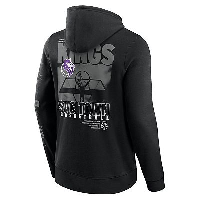 Men's Fanatics Black Sacramento Kings Game Time Crossover Pullover