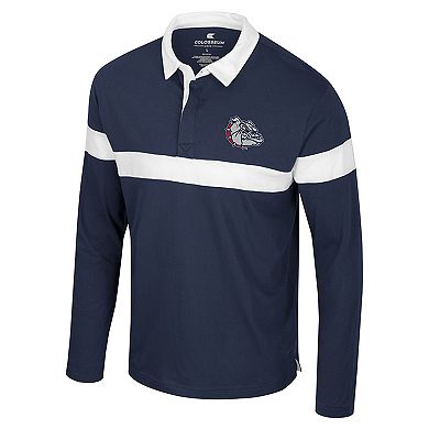 Men's Colosseum Navy Gonzaga Bulldogs Too Cool For School Long Sleeve Polo