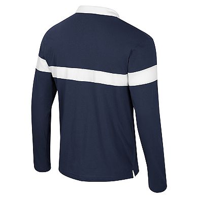 Men's Colosseum Navy Gonzaga Bulldogs Too Cool For School Long Sleeve Polo