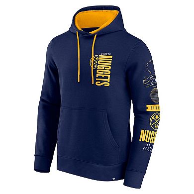 Men's Fanatics Navy Denver Nuggets Game Time Crossover Pullover Hoodie
