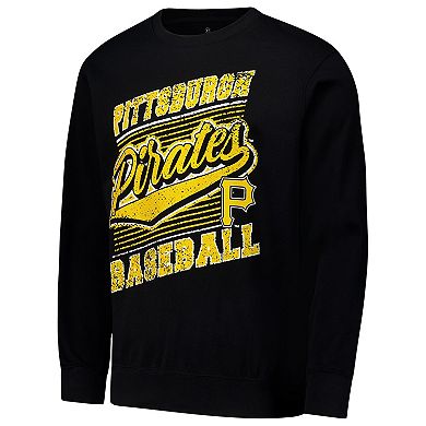 Men's Stitches Black Pittsburgh Pirates Pullover Sweatshirt