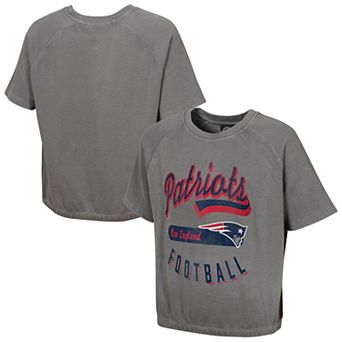 Women's Gray New England Patriots Mineral Wash Short Sleeve Top