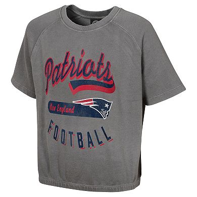 Women's Gray New England Patriots Mineral Wash Short Sleeve Top