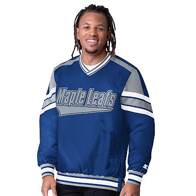 Men's Starter Blue Toronto Maple Leafs Reliver I V-Neck Pullover Jacket