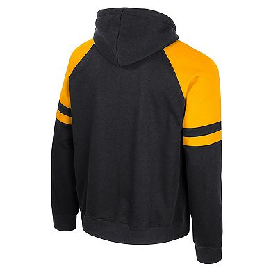 Men's Colosseum Black Iowa Hawkeyes Todd Raglan Pullover Hoodie