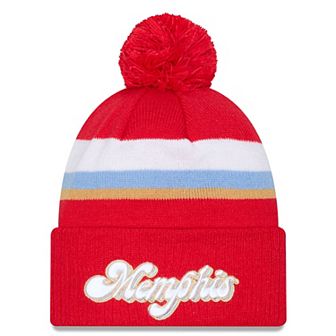 Men's New Era Red Memphis Grizzlies 2024/25 City Edition Cuffed Knit Hat with Pom