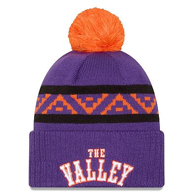 Men's New Era Purple Phoenix Suns 2024/25 City Edition Cuffed Knit Hat with Pom
