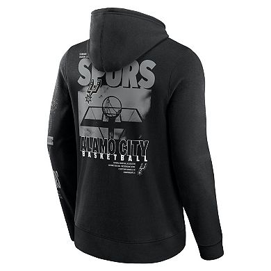 Men's Fanatics Black San Antonio Spurs Game Time Crossover Pullover Hoodie