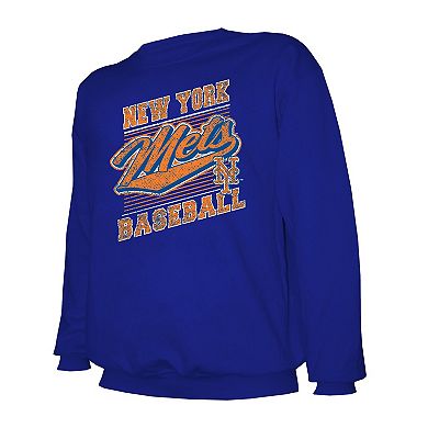 Men's Stitches Royal New York Mets Pullover Sweatshirt
