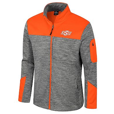 Men's Colosseum Gray/Orange Oklahoma State Cowboys Guard Full-Zip Jacket