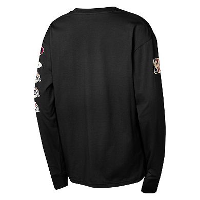 Youth Mitchell & Ness Black San Antonio Spurs Hardwood Classics All Over Long Sleeve T-Shirt