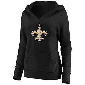 Women's Fanatics Black New Orleans Saints Plus Size V-Neck Pullover Hoodie