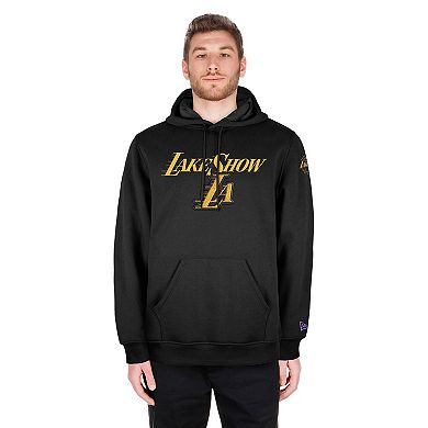 Men's New Era Black Los Angeles Lakers 2024/25 City Edition Chenille Heavyweight Pullover Hoodie
