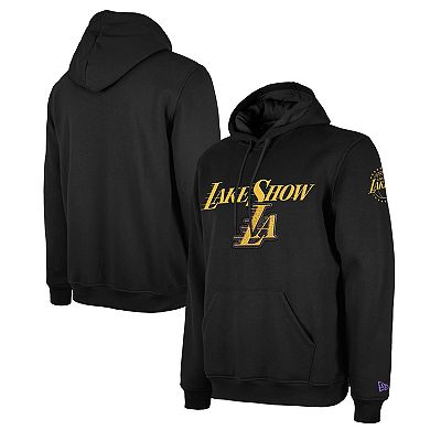 Men's New Era Black Los Angeles Lakers 2024/25 City Edition Chenille Heavyweight Pullover Hoodie