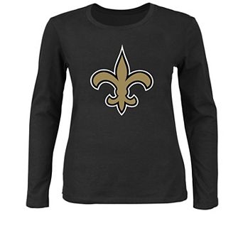Women's Fanatics Black New Orleans Saints Plus Size Long Sleeve T-Shirt
