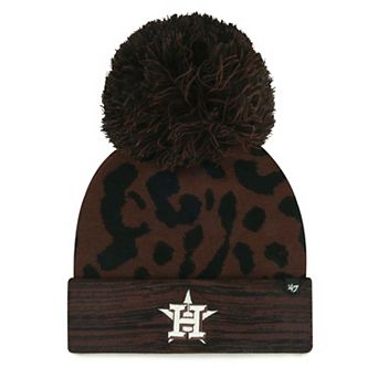 Women's '47 Brown Houston Astros Rosette Cuffed Knit Hat with Pom
