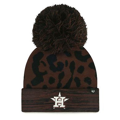 Women's '47 Brown Houston Astros Rosette Cuffed Knit Hat with Pom