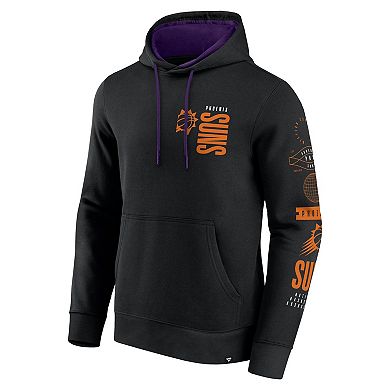 Men's Fanatics Black Phoenix Suns Game Time Crossover Pullover Hoodie