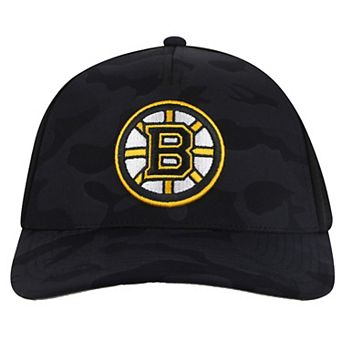 Men's American Needle Black Boston Bruins Valin Camo Super Tech Vented Adjustable Hat