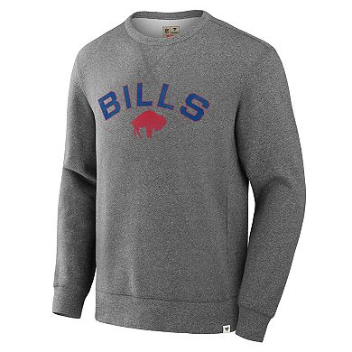 Men's Fanatics Heather Gray Buffalo Bills Loop Terry Pullover Sweatshirt