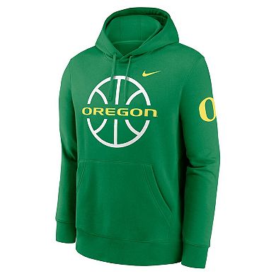 Men's Nike Apple Green Oregon Ducks Basketball Icon Club Fleece Pullover Hoodie