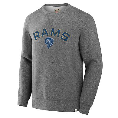 Men's Fanatics Heather Gray Los Angeles Rams Loop Terry Pullover Sweatshirt