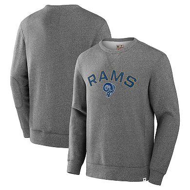 Men's Fanatics Heather Gray Los Angeles Rams Loop Terry Pullover Sweatshirt