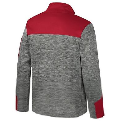 Men's Colosseum Gray/Crimson Oklahoma Sooners Guard Full-Zip Jacket