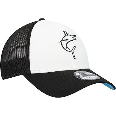 Men's New Era Black/White Miami Marlins 2023 On-Field Batting Practice 39THIRTY Flex Hat
