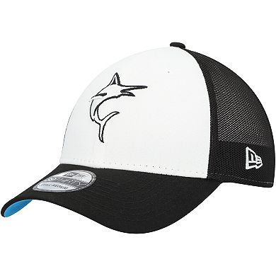Men's New Era Black/White Miami Marlins 2023 On-Field Batting Practice 39THIRTY Flex Hat