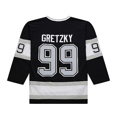 Men's Mitchell & Ness Wayne Gretzky Black Los Angeles Kings Big & Tall 1992/93 Blue Line 2.0 Jersey