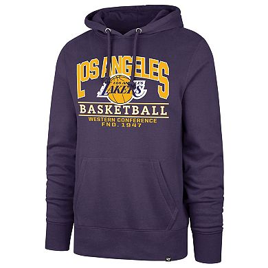 Men's '47 Purple Los Angeles Lakers Big & Tall Good Call Headline Pullover Hoodie