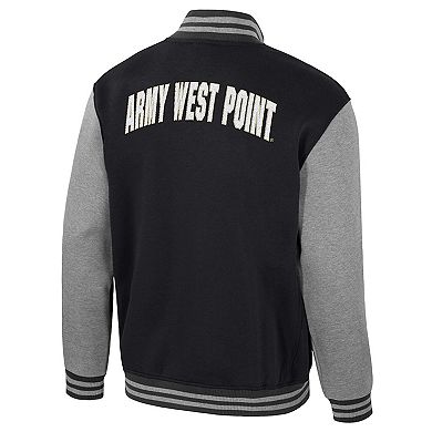 Men's Colosseum Black Army Black Knights Ambi-Turner Full-Zip Varsity Jacket