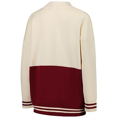 Women's Gameday Social Garnet/Cream Florida State Seminoles Woven Carley Retro Button-Up Cardigan