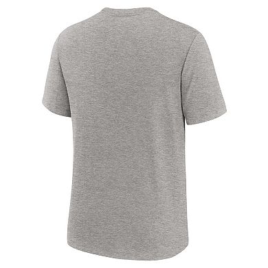 Men's Nike Heather Gray Duke Blue Devils Arch Over Logo Tri-Blend T-Shirt