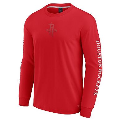 Men's Fanatics Red Houston Rockets Elements Strive Long Sleeve T-Shirt