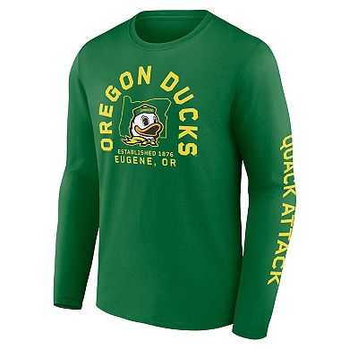 Men's Fanatics Green Oregon Ducks Fundamentals Winning Team Long Sleeve T-Shirt