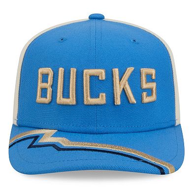 Men's New Era Blue Milwaukee Bucks 2024/25 City Edition 9SEVENTY Stretch-Snap Hat