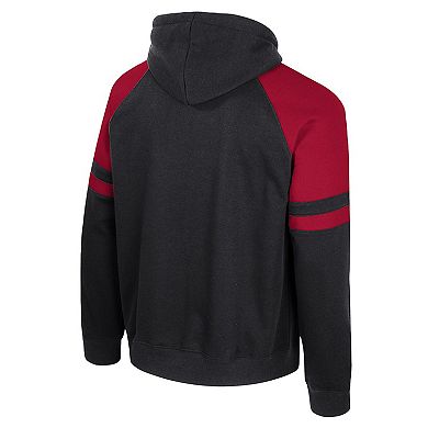 Men's Colosseum Black Oklahoma Sooners Todd Raglan Pullover Hoodie