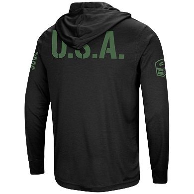 Men's Colosseum Black Oklahoma Sooners Big & Tall OHT Military Appreciation Tango Long Sleeve Hoodie T-Shirt