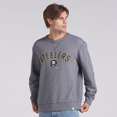 Men's Fanatics Heather Gray Pittsburgh Steelers Loop Terry Pullover Sweatshirt