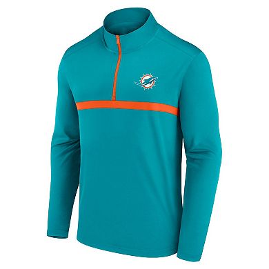 Men's Fanatics Aqua Miami Dolphins Head-to-Head Quarter-Zip Top